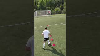 Soccer shooting drill for strikers and wingers shorts soccer football [upl. by Enelrad]