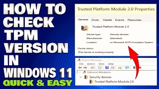 How To Check TPM Trusted Platform Module Version in Windows 11 Guide [upl. by Valentine735]