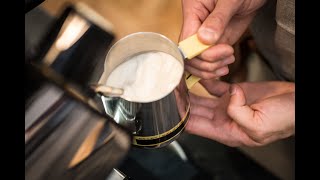 HOW TO MAKE A SOYA LATTE  Barista Techniques [upl. by Kcirreg162]