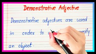 Definition of demonstrative adjective  What is demonstrative adjective  Example of demonstrative [upl. by Tybi]