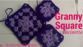 Piastrella semplice alluncinetto  Tutorial Granny Square  Quadrato della nonna [upl. by Nnod]