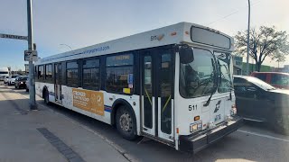 Riding on Winnipeg Transit 511 2002 D40LF on Route 77 Crosstown North [upl. by Linad]