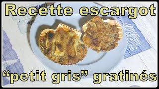 Recette escargot petit gris gratinés N°198 [upl. by Sinnylg163]