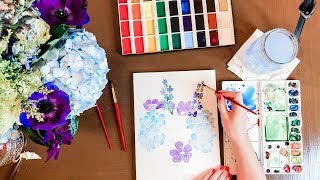 Watercolor Painting How to Compose and Paint a Floral Arrangement [upl. by Gregory]