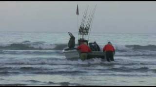 Launching Dory into surf at Pacific City [upl. by Vigen]