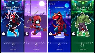 Spiderman vs Spidey vs Dino Spiderman vs Hulk Tiles Hop Edm Rush [upl. by Enneicul423]