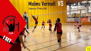 Infantil Vermell 1 SET de la 5 Jornada 2 Fase entre el Molins Vermell VS AV Alpicat [upl. by Miza]