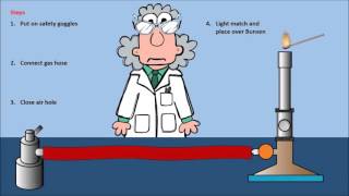 Lighting a Bunsen Burner Animation [upl. by Whittaker]