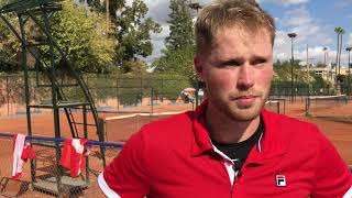 Christian Sigsgaard interview efter 1 single ved Davis Cup [upl. by Yelak]