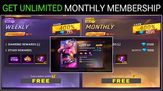 How To Get Free Monthly Membership 2024 🤑  How To Get Free Weekly Membership In Free Fire 2024 🤑 [upl. by Arno]