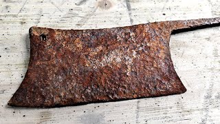 Rusted Butchers Knife  Impossible Restoration [upl. by Amin]