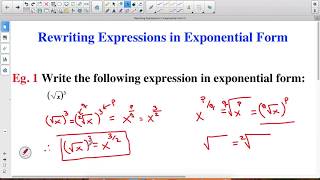 Rewriting Expressions in Exponential Form [upl. by Ennaimaj]