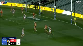 SANFL Snapshot  Ports Joel Garner snaps a goal from boundary [upl. by Ykvir]