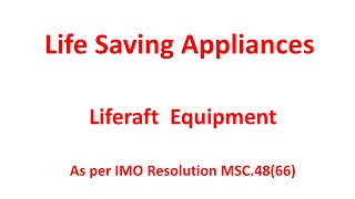 Liferaft Equipment  Life Saving Appliances [upl. by Ellecrad]