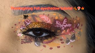 Thanksgiving Fall eyeshadow tutorial 🍂🍄🍁 [upl. by Neelahtak301]