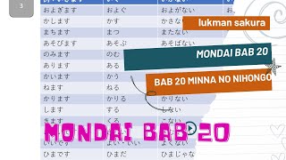 LENGKAP  Mondai Bab 20 minna no nihongo 1 [upl. by Sivar]