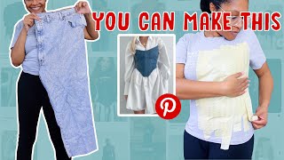 Easy Jeans Corset Top Thrift Flip  DIY my dream Pinterest wardrobe [upl. by Neira]