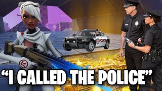 Scammer CALLS THE POLICE ON ME 👮‍♀️💀 Scammer Get Scammed Fortnite Save The World [upl. by Alegnasor]