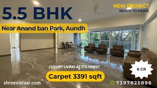 HOME TOUR  55 BHK Flat for SALE in Aundh PUNE  Luxury Living in Pune  3391 sqft Carpet area [upl. by Zsa]