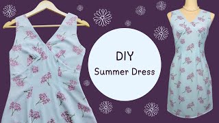 DIY Floral Summer Dress  DIY mini dress [upl. by Storfer797]