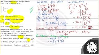 One mole of a monoatomic ideal gas is taken through the cycle shown in figure\n\nA B  ad [upl. by Olli]