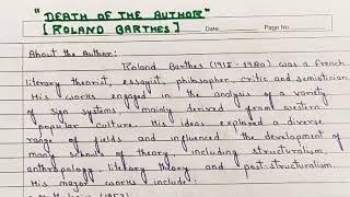 Death of the Author By Roland Barthes [upl. by Pheni299]