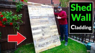 DIY Scrap Wood Shed Build Part 7  Installing amp Cladding the Walls [upl. by Nylarej377]