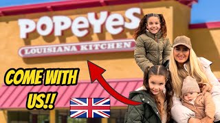 POPEYES opens in LONDON British family try POPEYES for the first time [upl. by Dey892]