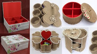 10 Storage Organizer Box Ideas from Waste Material  Jute Craft Ideas [upl. by Aili974]