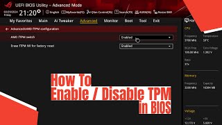 How To Enable  Disable TPM in BIOS [upl. by Gujral338]