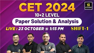 23 Oct Rajasthan Cet Paper Solution 2024  CET 102 Level Paper Solution  Utkarsh Classes [upl. by Valencia510]