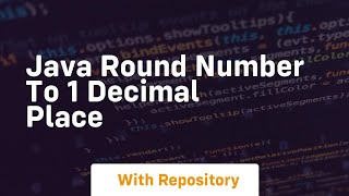 java round number to 1 decimal place [upl. by Siryt]