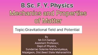 Gravitational Field and Gravitational Potential [upl. by Jedthus]