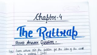 The Rattrap  Class 12 English Chapter 4 Handwritten Question Answer 💙 Class11and12th [upl. by Atcele]