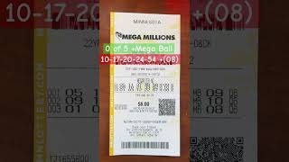 0 of 5 Mega Ball  Winning Mega Millions Lottery Ticket [upl. by Atsillac]