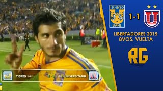 TIGRES 11 UNIVERSITARIO DE SUCRE  OCTAVOS VUELTA COPA LIBERTADORES 2015  RESUMEN GOLES [upl. by Gonagle]