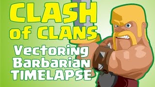 Vectoring Clash of Clan Barbarian from bitmap in Coreldraw Timelapse [upl. by Harle]