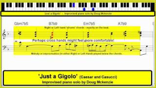 Just a Gigolo  solo jazz piano tutorial [upl. by Chamberlin]