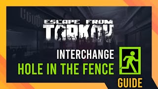 Hole in the Fence Exfil Location  Tarkov Interchange Guide [upl. by Ailadgim759]