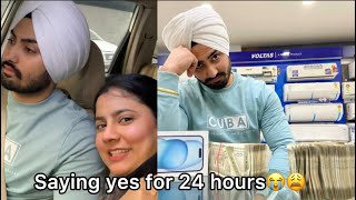 Saying yes to Gurneet for 24 hours  punjabi couple  punjabi vlog  vlog  mrmrspawar [upl. by Olvan240]