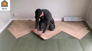 How to Install Herringbone Laminate Flooring  Sideways [upl. by Assen]