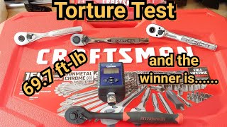 Craftsman GunMetal vs Craftsman USA vs Craftsman China vs Harbor Freight ratchet Torture Test [upl. by Annairda]