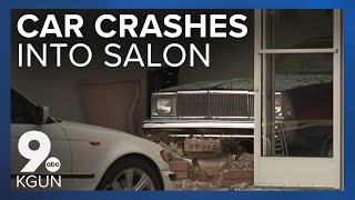 Tucson salon temporarily closes after a car crashes into their entrance [upl. by Anahsed]