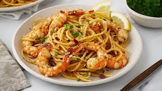 Spicy Garlic Prawn Pasta in 20 minutes  Quick amp Easy [upl. by Vierno]