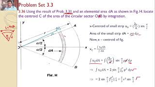 Engineering Mechanics Problem 336 Timoshenko Centroid Center of Gravity circular sector [upl. by Maurene]