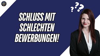 Schluss mit schlechten Bewerbungen  ErVer Unternehmensberatung [upl. by Ahael]