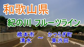 和歌山県1C、紀の川フルーツライン和歌山県橋本市～かつらぎ町東渋田 [upl. by Yhtamit]