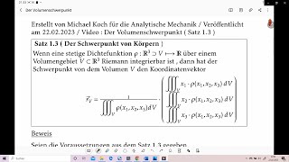 Der Volumenschwerpunkt  Satz 13 [upl. by Rog]