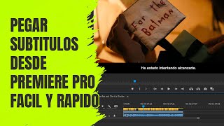 Pegar Subtitulos Formato SRT desde Premiere Pro Facil y Rapido [upl. by Arramas]