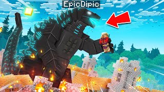 I Crafted Giant MECHA GODZILLA ARMOUR In Minecraft [upl. by Olegna]